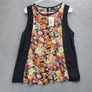 Mod Lusive Top Shirt Sleeveless Size Medium Floral Lightweight NWT